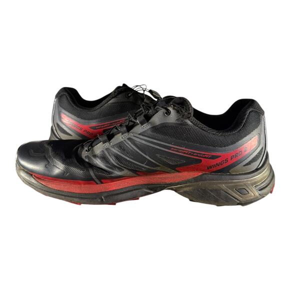 Saloman Men’s Wings Pro 2 Hiking Sneakers Black Red Size 11.5 Sens Fit Endo Fit - Picture 6 of 9